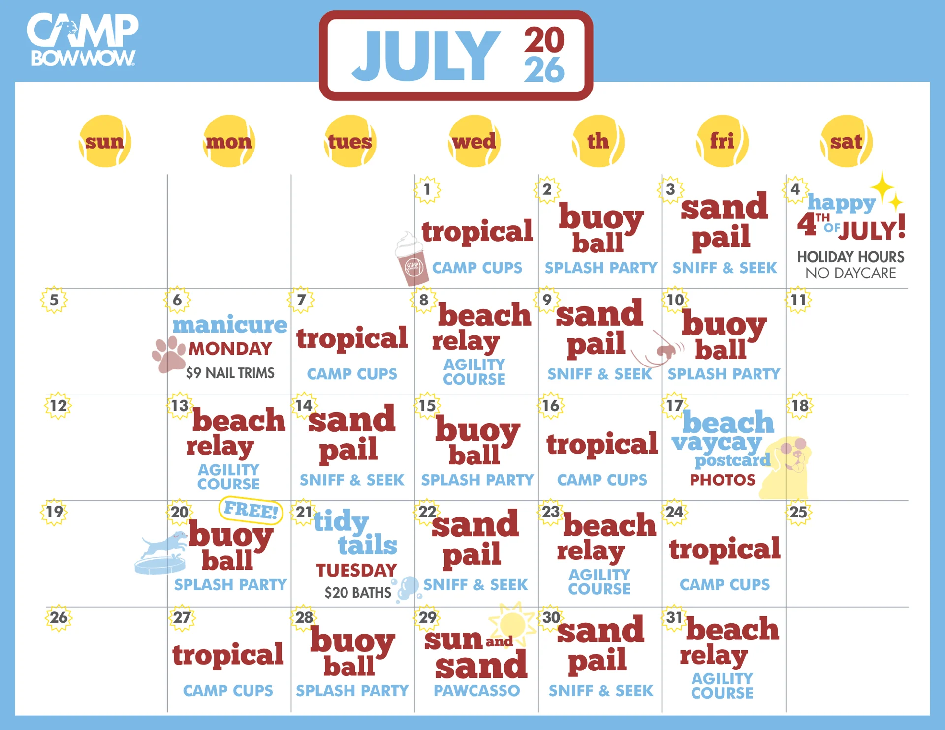 july calendar