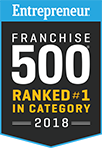 Entrepreneur Franchise 500 Ranked #1 in Category 2018