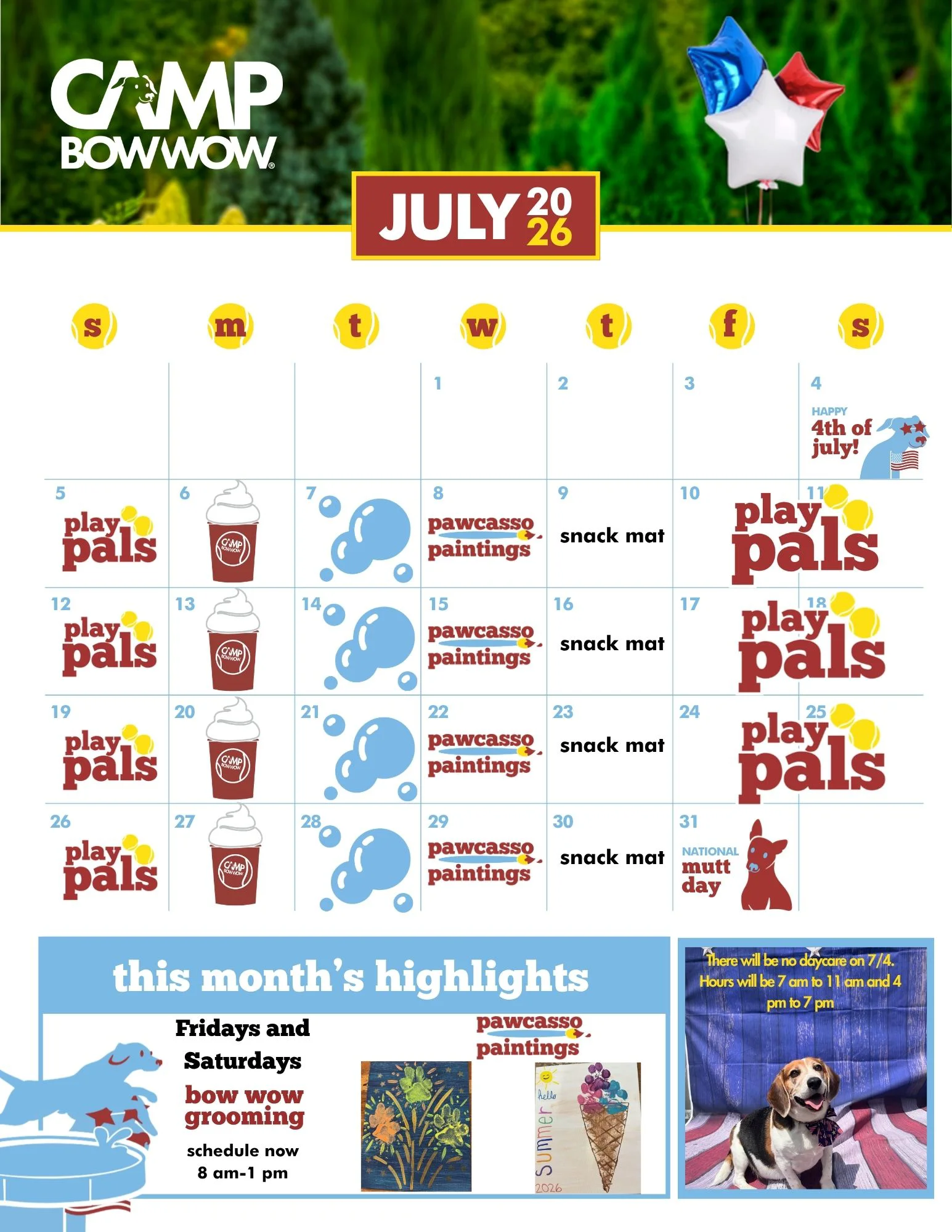 July 2026 calendar
