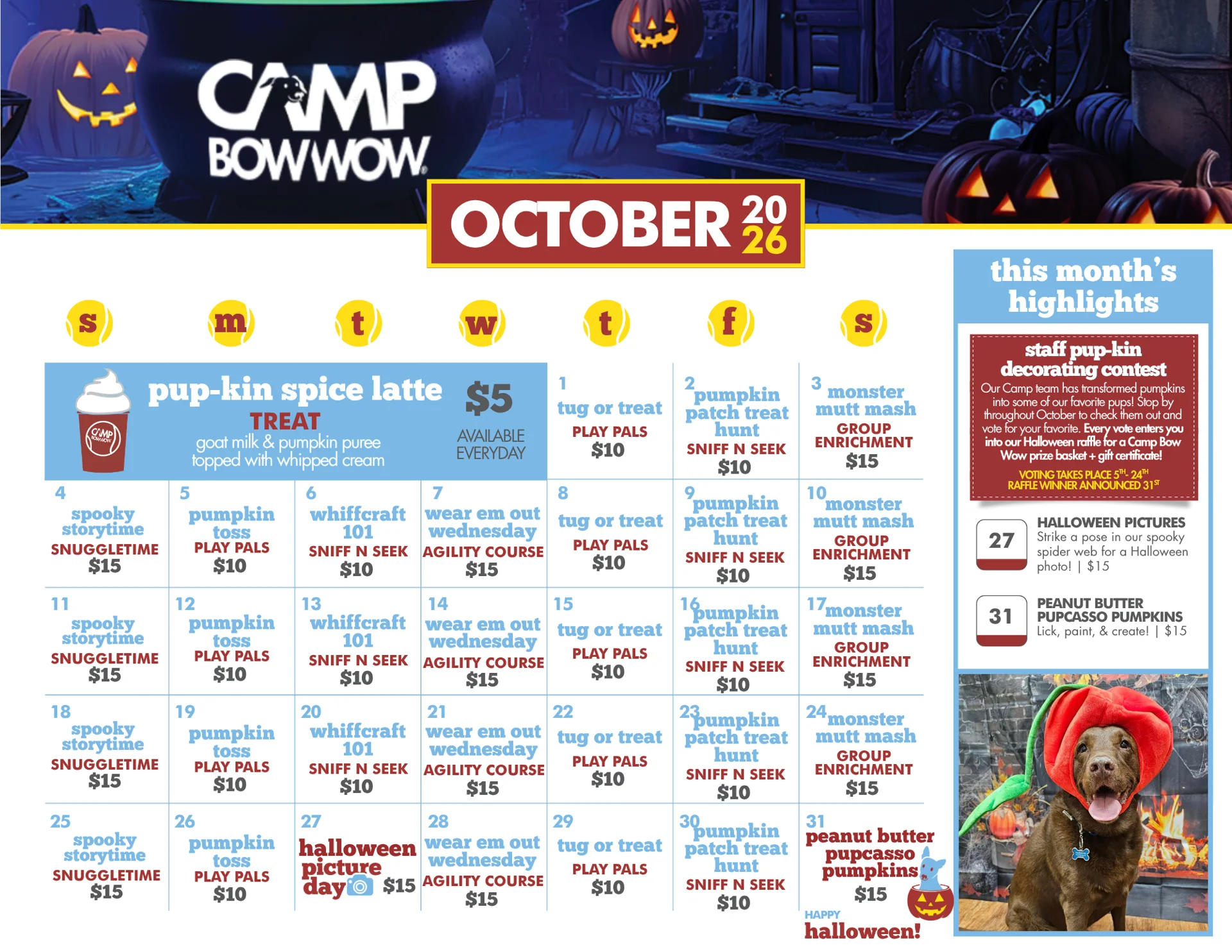 October 2026 Enrichment Calendar