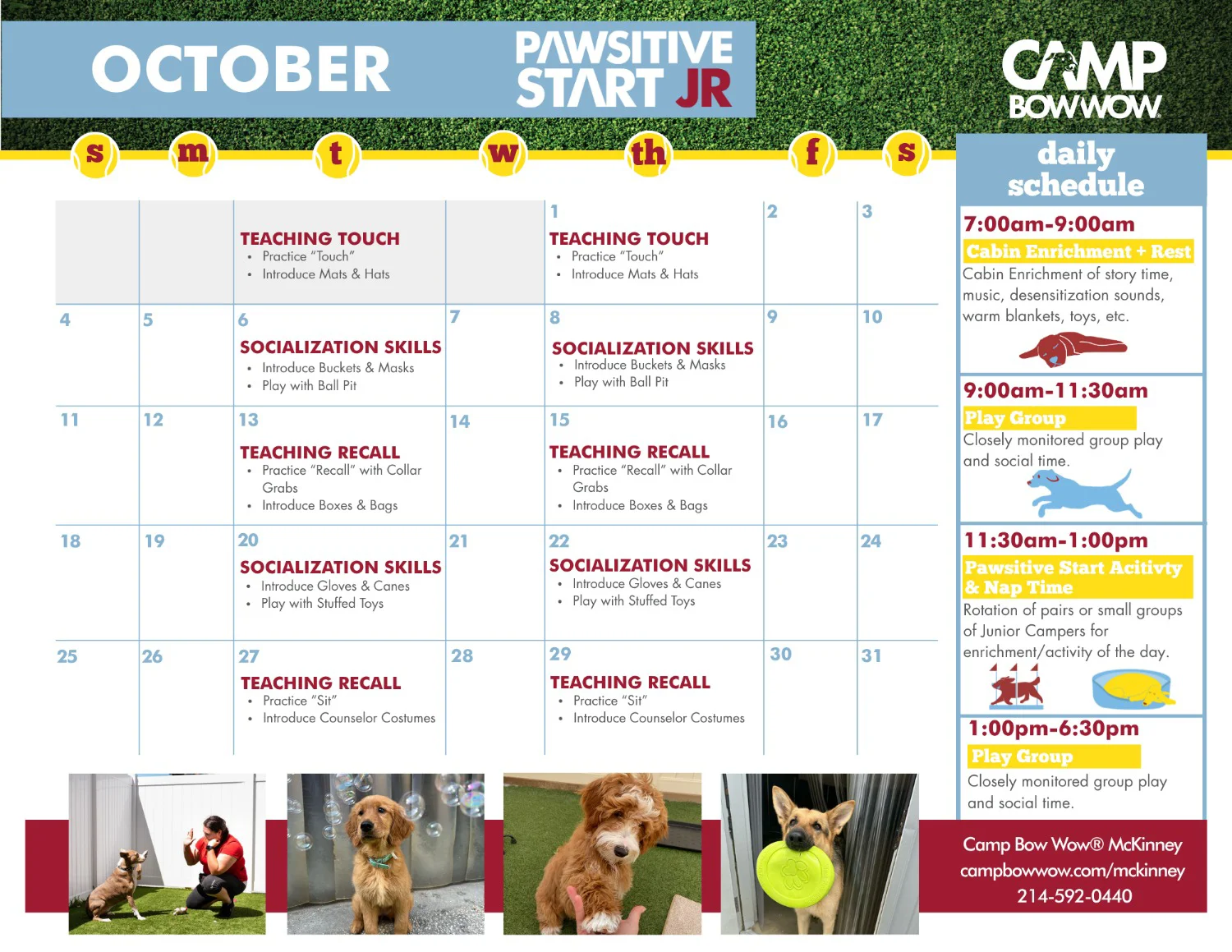 October Pawsitive Start Jr. Schedule