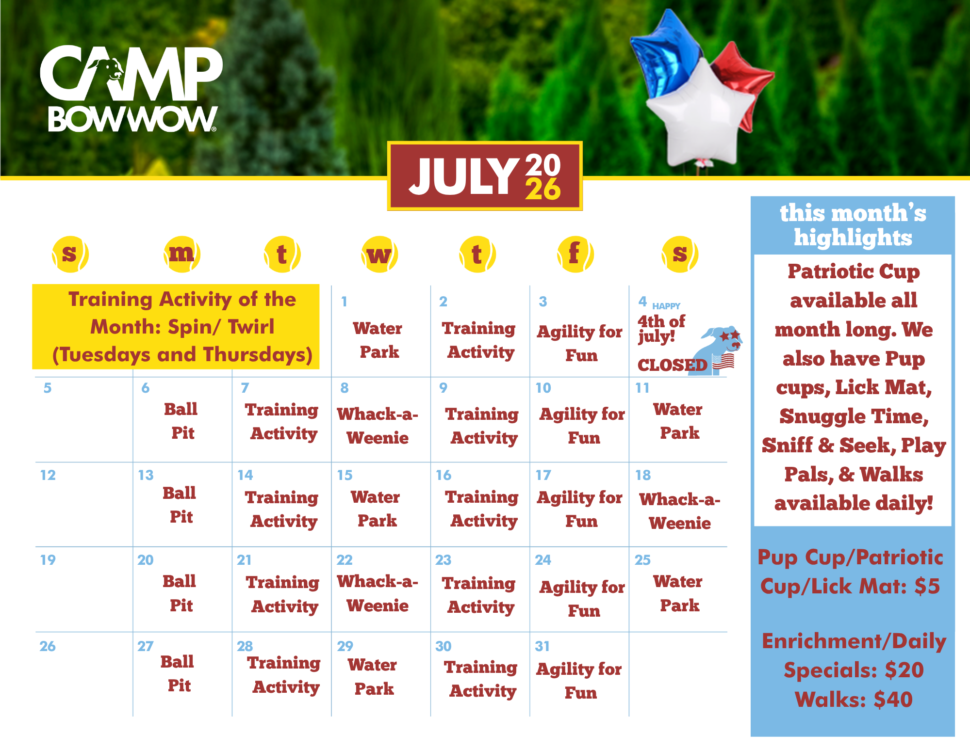July 2026 calendar