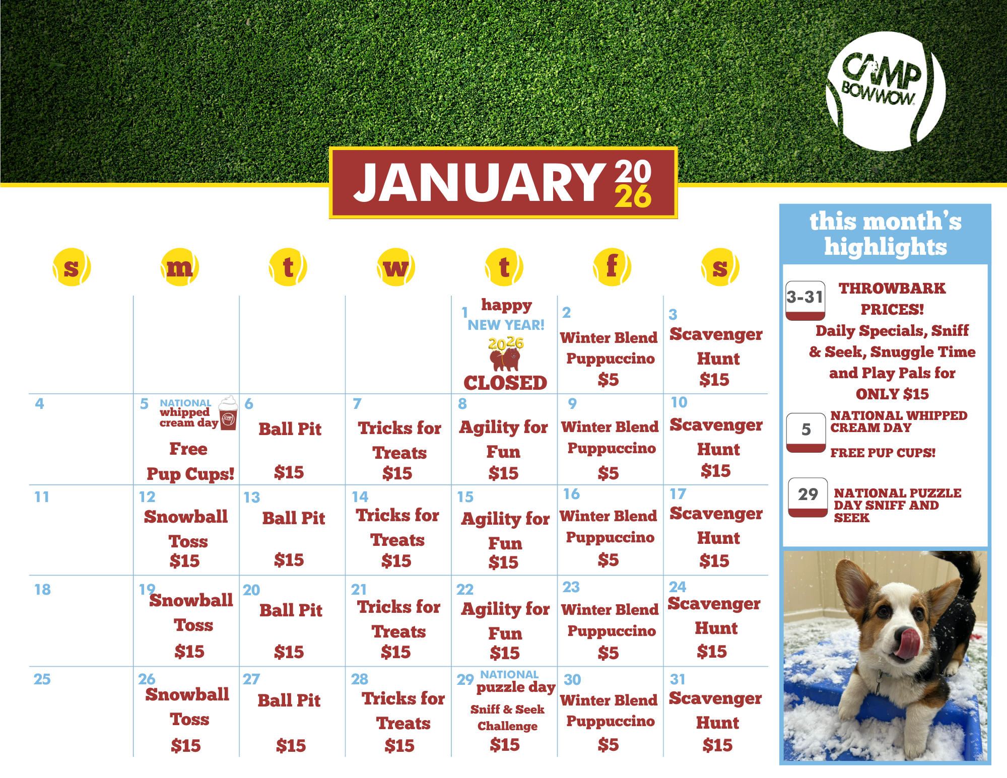 january calendar