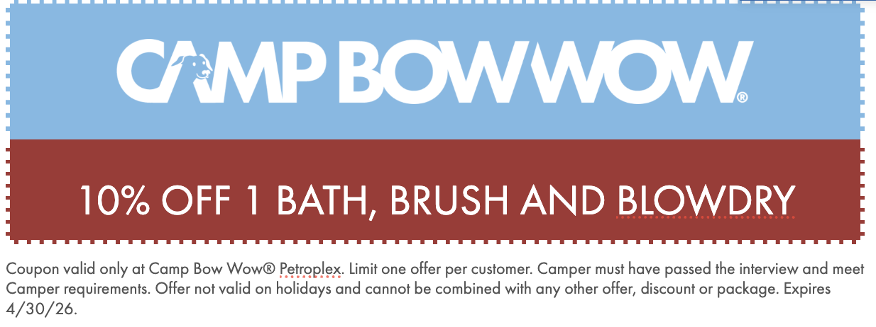 10% off 1 Bath, Brush and Blowdry